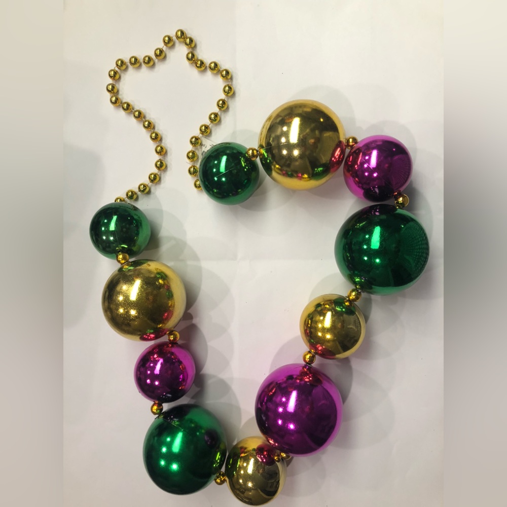 Big Mardi Gras Beads - Purple, Gold, and Green